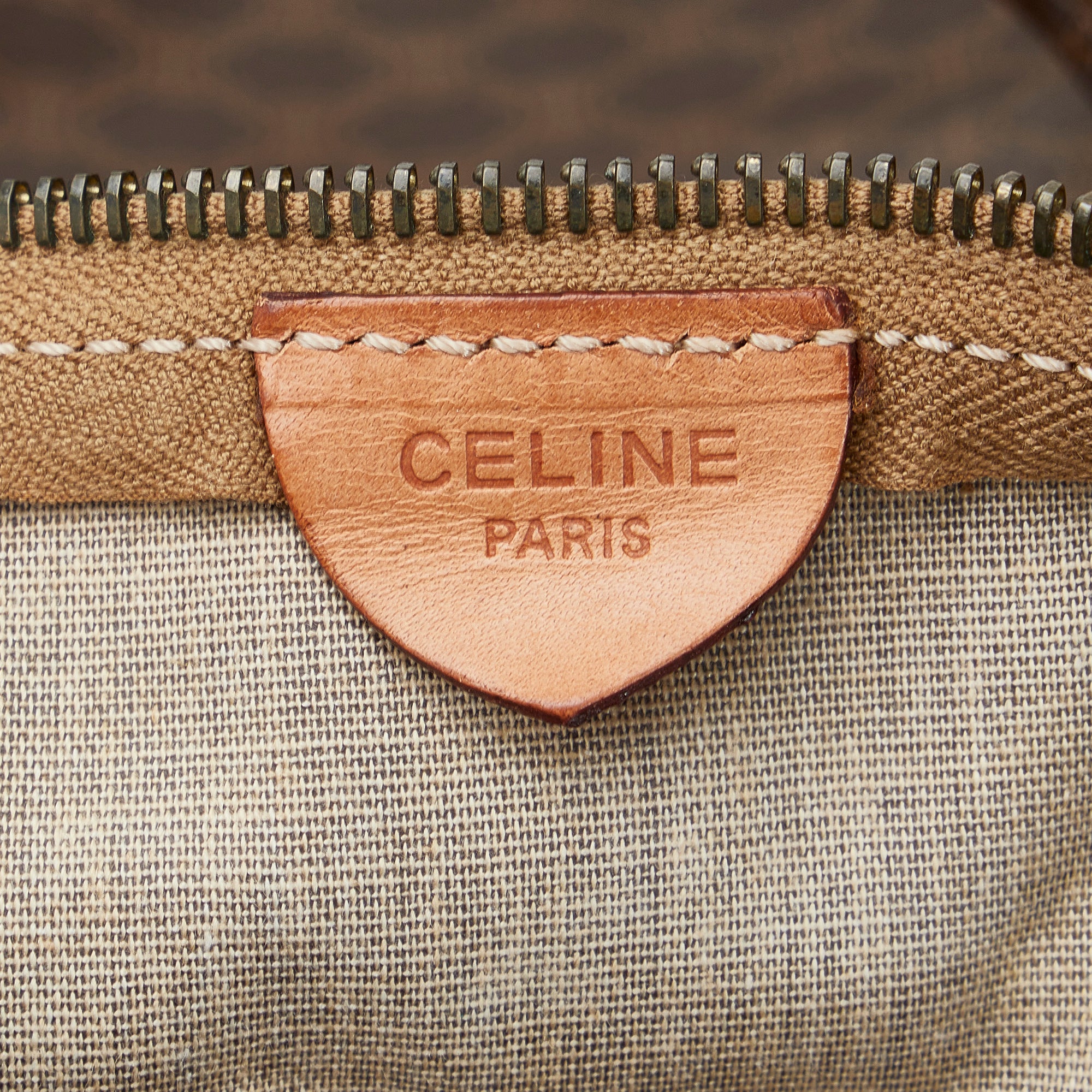 Celine Brown/Dark Brown Macadam Canvas Travel Bag