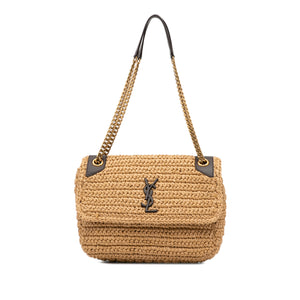 Yves Saint Laurent Niki Brown Raffia