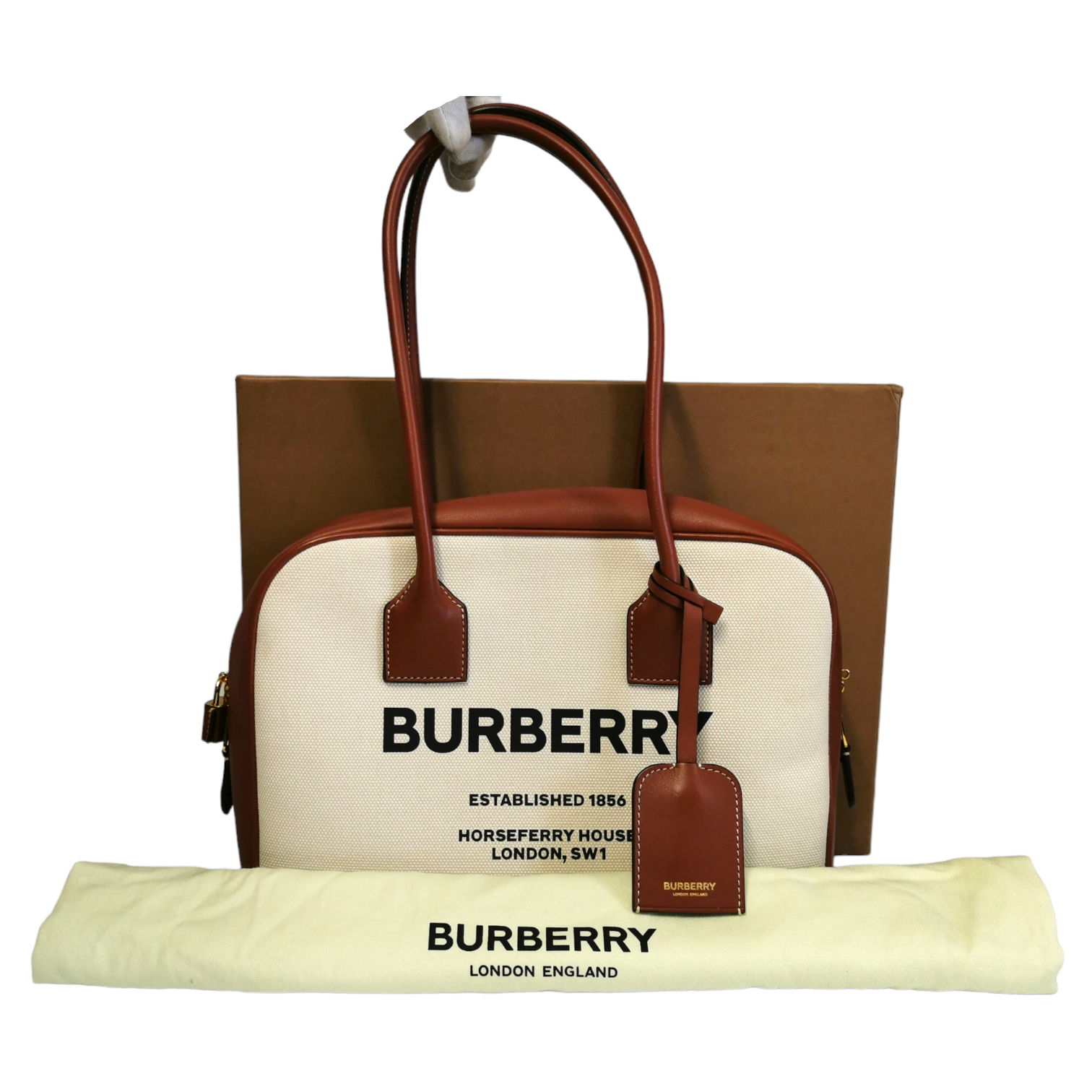 Burberry Handbag White Horseferry Printed Canvas 1 588.00