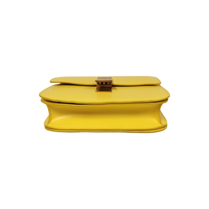 Celine Classic Box Medium Yellow Calfskin