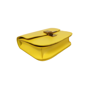 Celine Classic Box Medium Yellow Calfskin