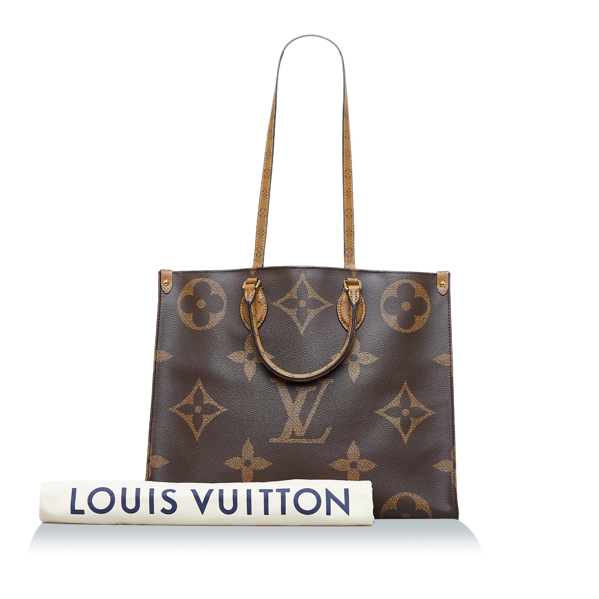 Louis Vuitton Onthego GM Reverse Monogram Tote Shoulder Bag