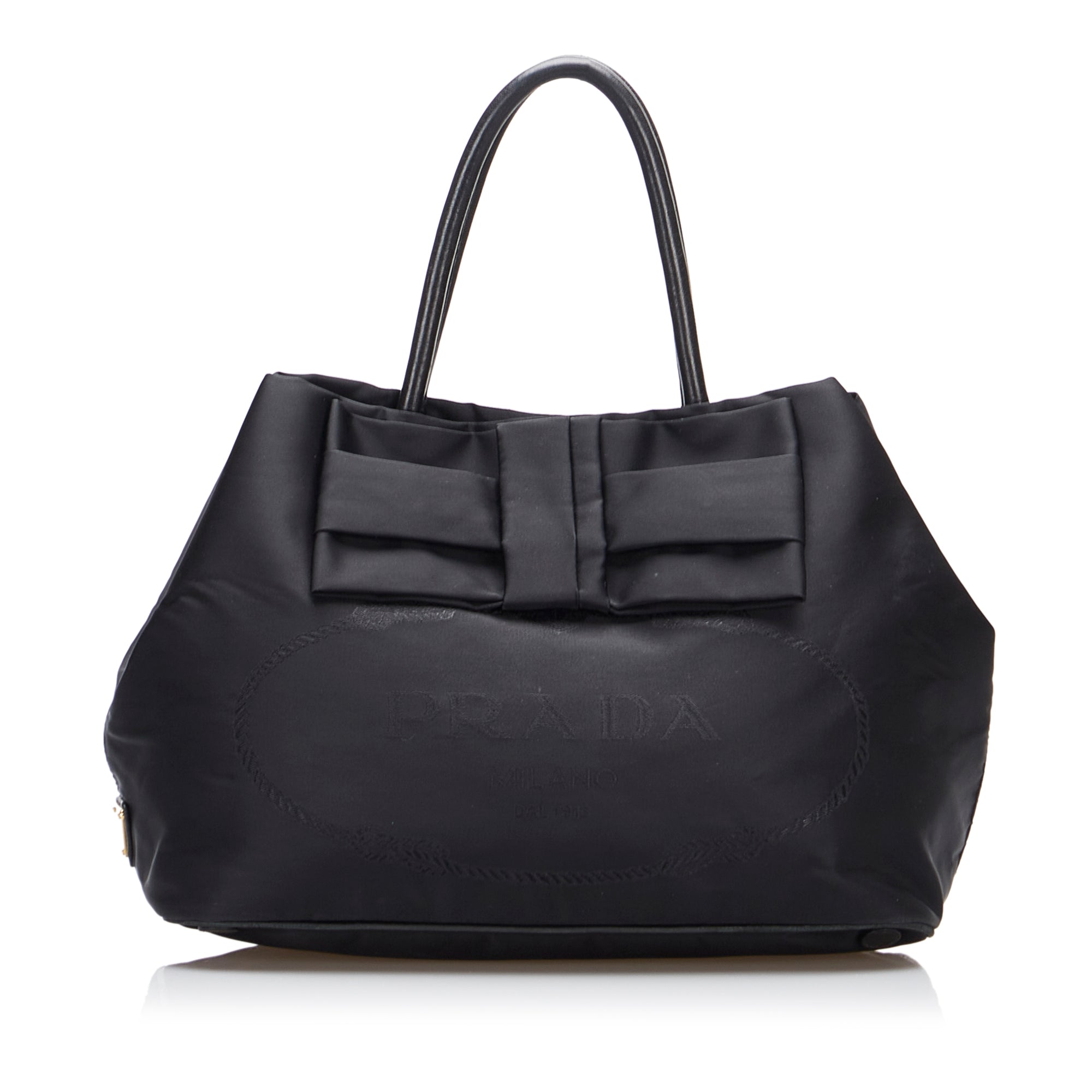 PRADA Canapa bag Tote Bag canvas With shoulder strap color black