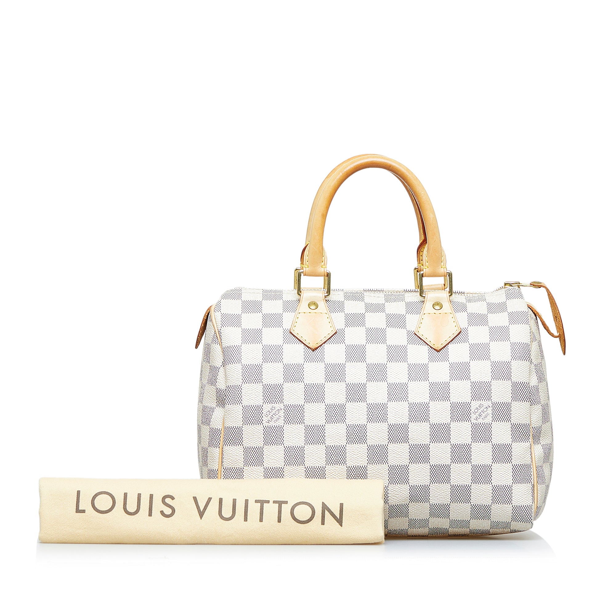 Louis Vuitton Speedy 30 White Damier Azur Canvas Satchel