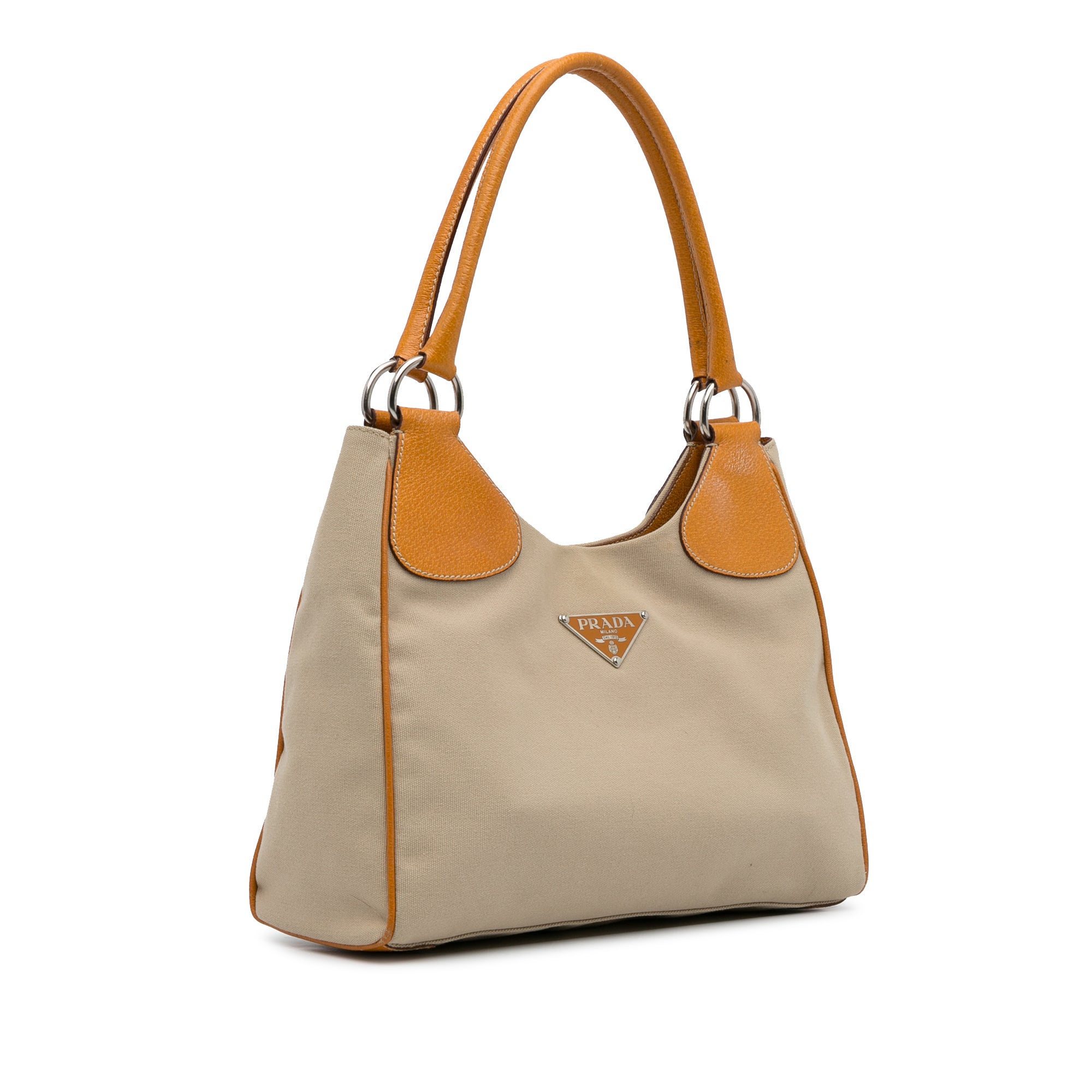Prada Shoulder Bag Brown Canvas