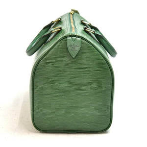 Louis Vuitton Borneo Green Leather Speedy 40 Bag - Yoogi's Closet